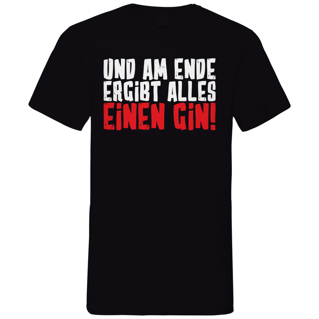Und am Ende ergibt alles einen Gin! - Herren V-Neck Shirt Black