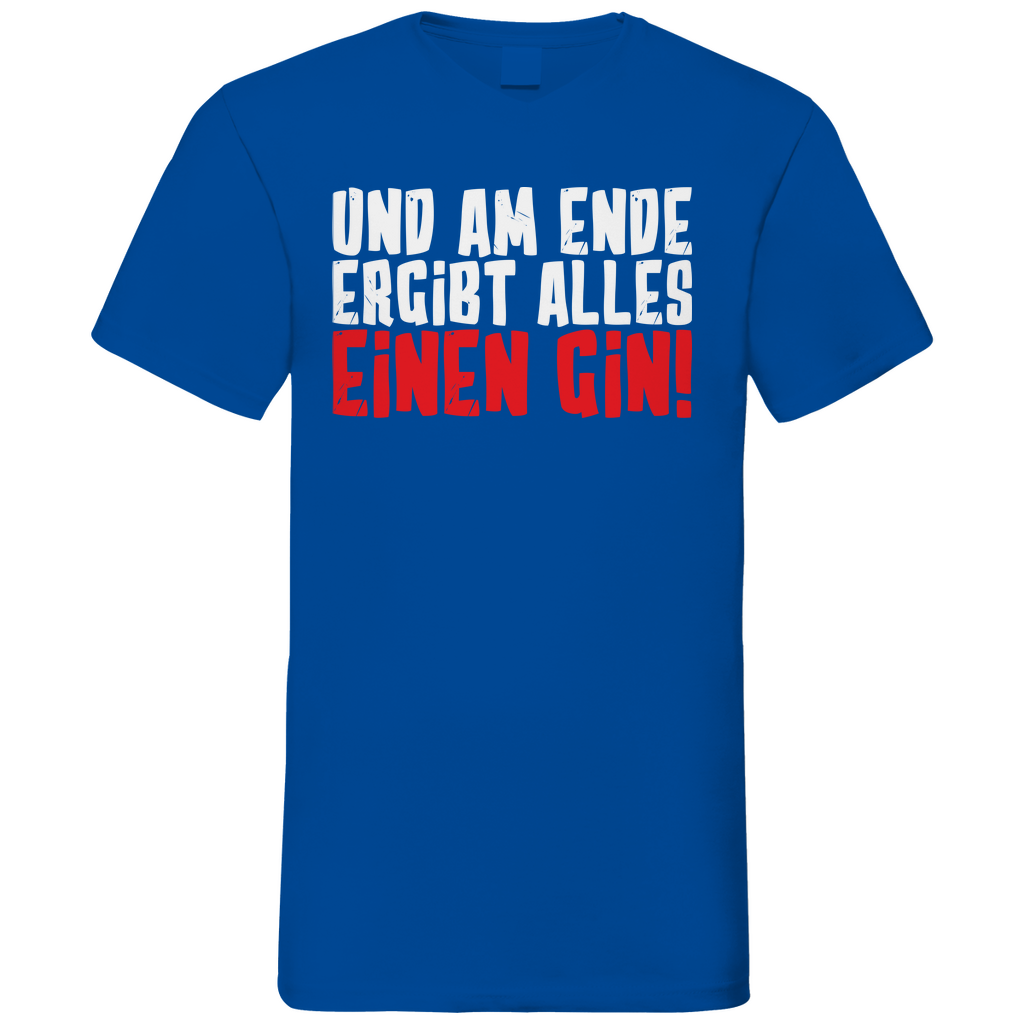 Und am Ende ergibt alles einen Gin! - Herren V-Neck Shirt Royal Blue