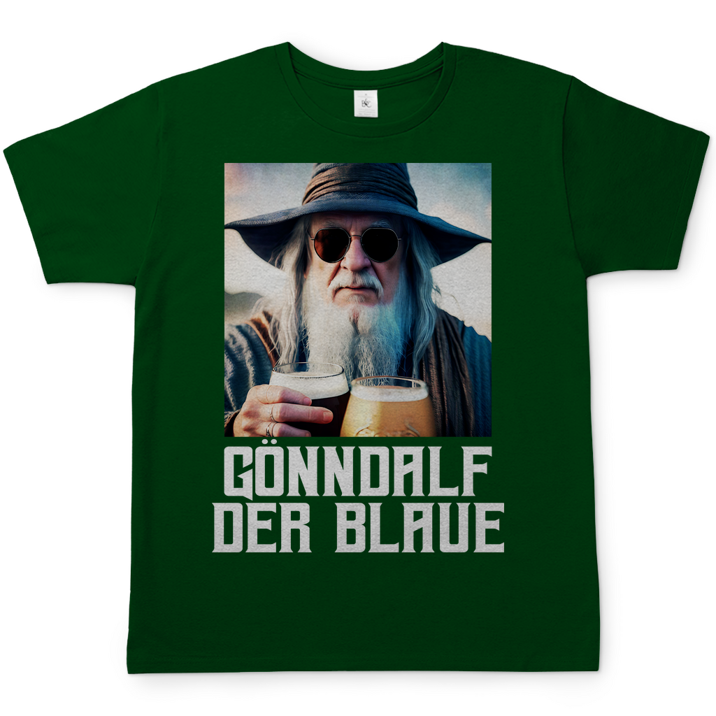Gönndalf der Blaue Real - Beidseitiger Druck - Herren Shirt Bottle Green
