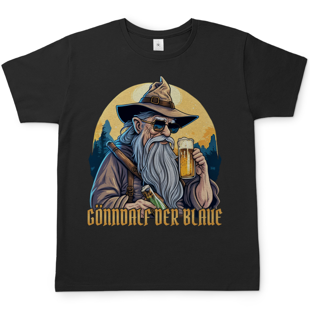 Gönndalf der Blaue Gandalf Toon - Beidseitiger Druck - Herren Shirt Black