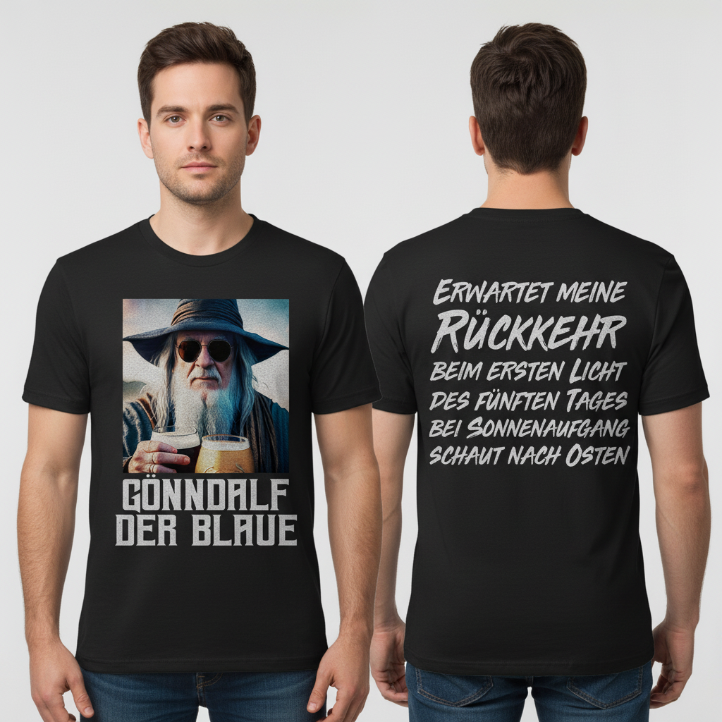 Gönndalf der Blaue Real - Beidseitiger Druck - Herren Shirt