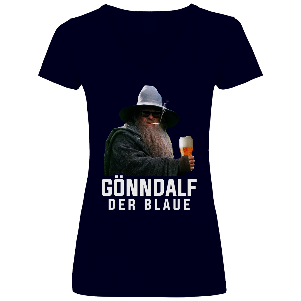 Gönndalf der Blaue - V-Neck Damenshirt Deep Navy