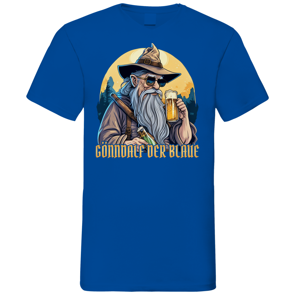 Gönndalf der Blaue Gandalf Toon - Beidseitiger Druck - Herren V-Neck Shirt Royal Blue