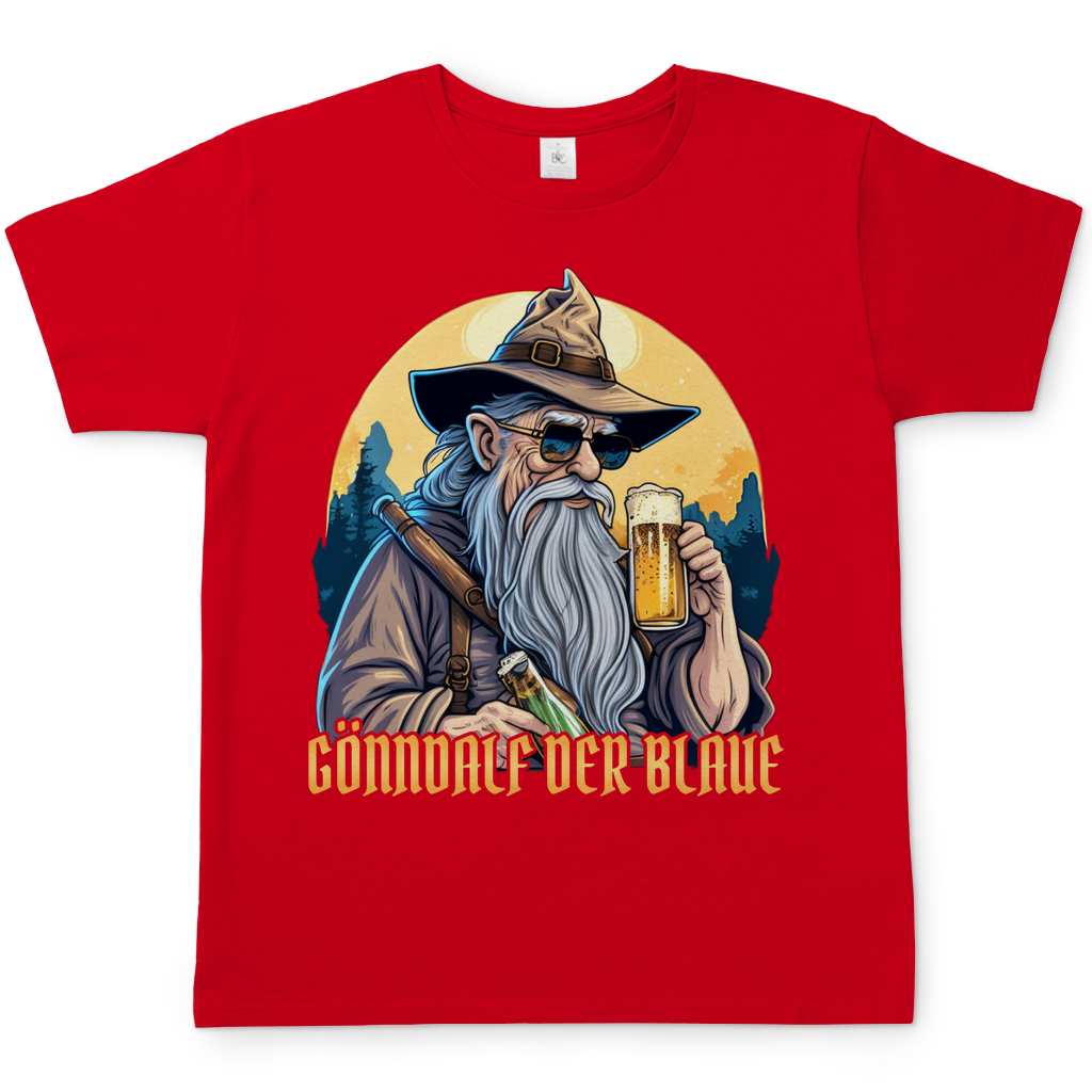 Gönndalf der Blaue Gandalf Toon - Beidseitiger Druck - Herren Shirt Red