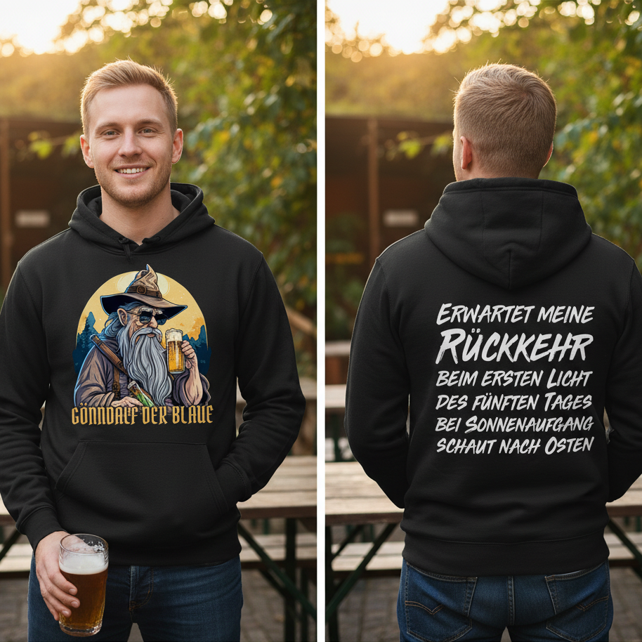 Gönndalf der Blaue Gandalf Toon - Beidseitiger Druck - Unisex Hoodie