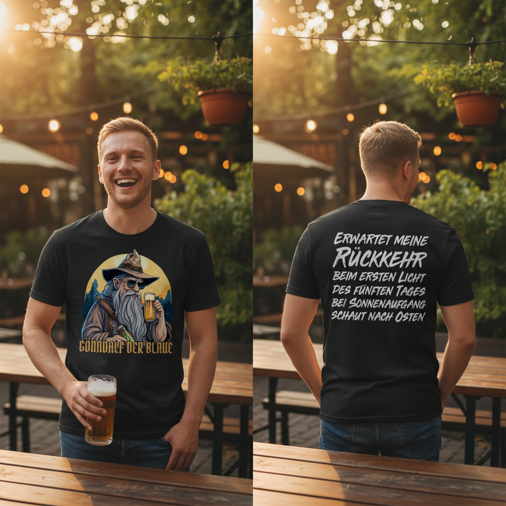 Gönndalf der Blaue Gandalf Toon - Beidseitiger Druck - Herren Shirt