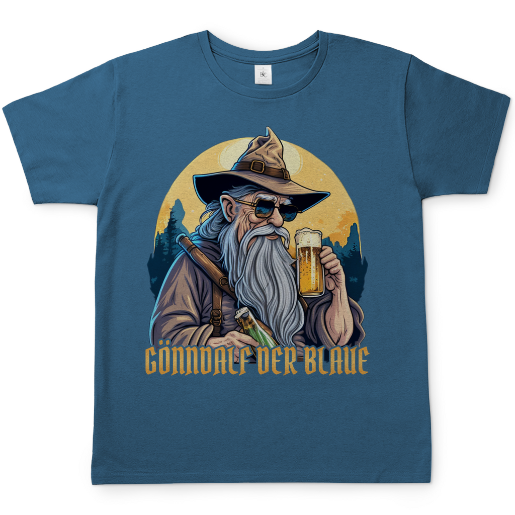 Gönndalf der Blaue Gandalf Toon - Beidseitiger Druck - Herren Shirt Stone Blue