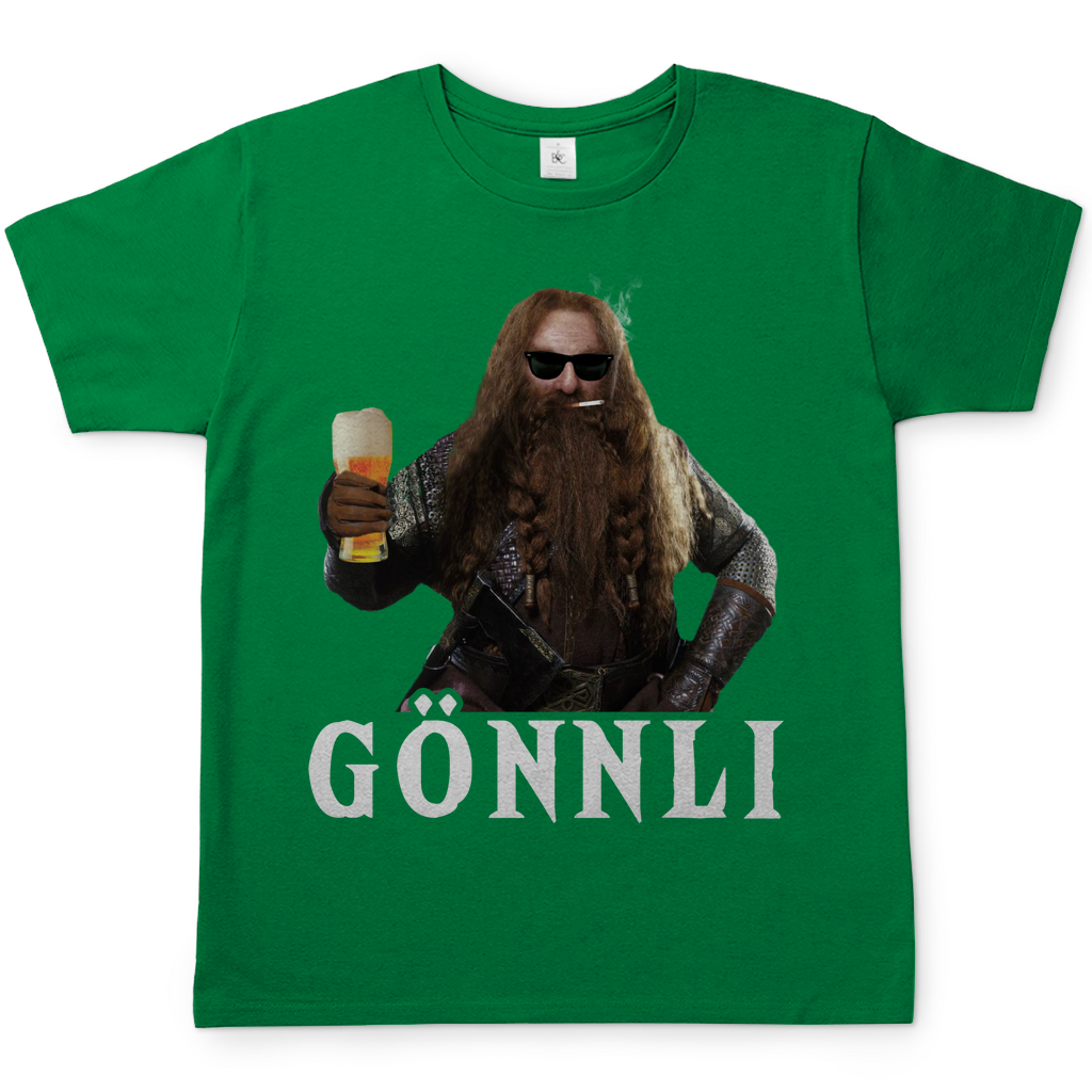 Gönnli Gimli der Herr der Ringe - Beidseitiger Druck - Herren Shirt Kelly Green