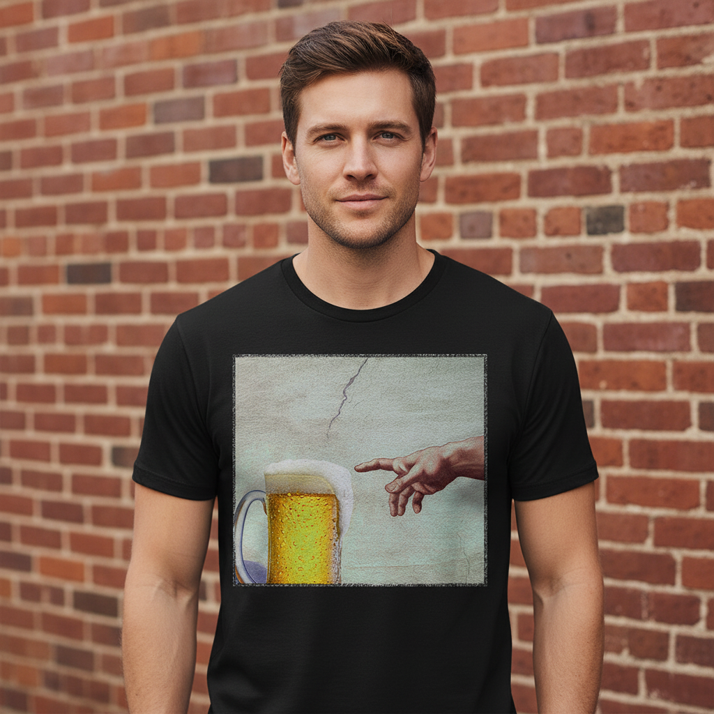 Gottes Hand mit Bier - Herren Shirt