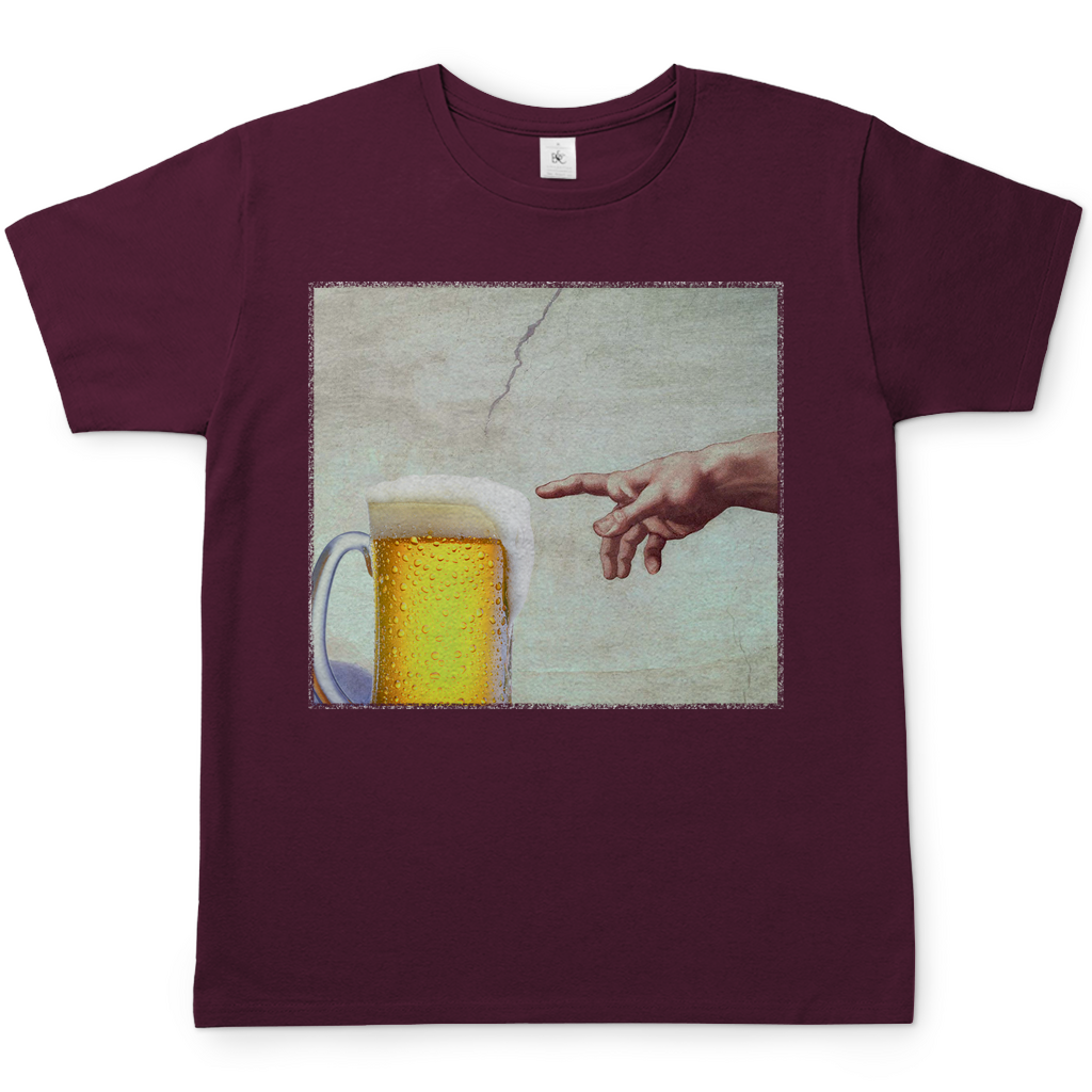 Gottes Hand mit Bier - Herren Shirt Burgundy