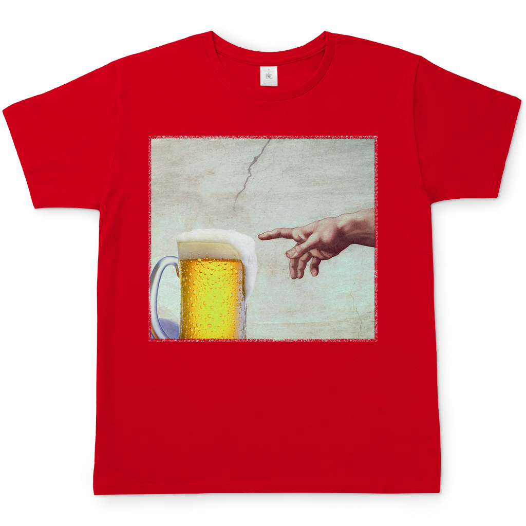 Gottes Hand mit Bier - Herren Shirt Red