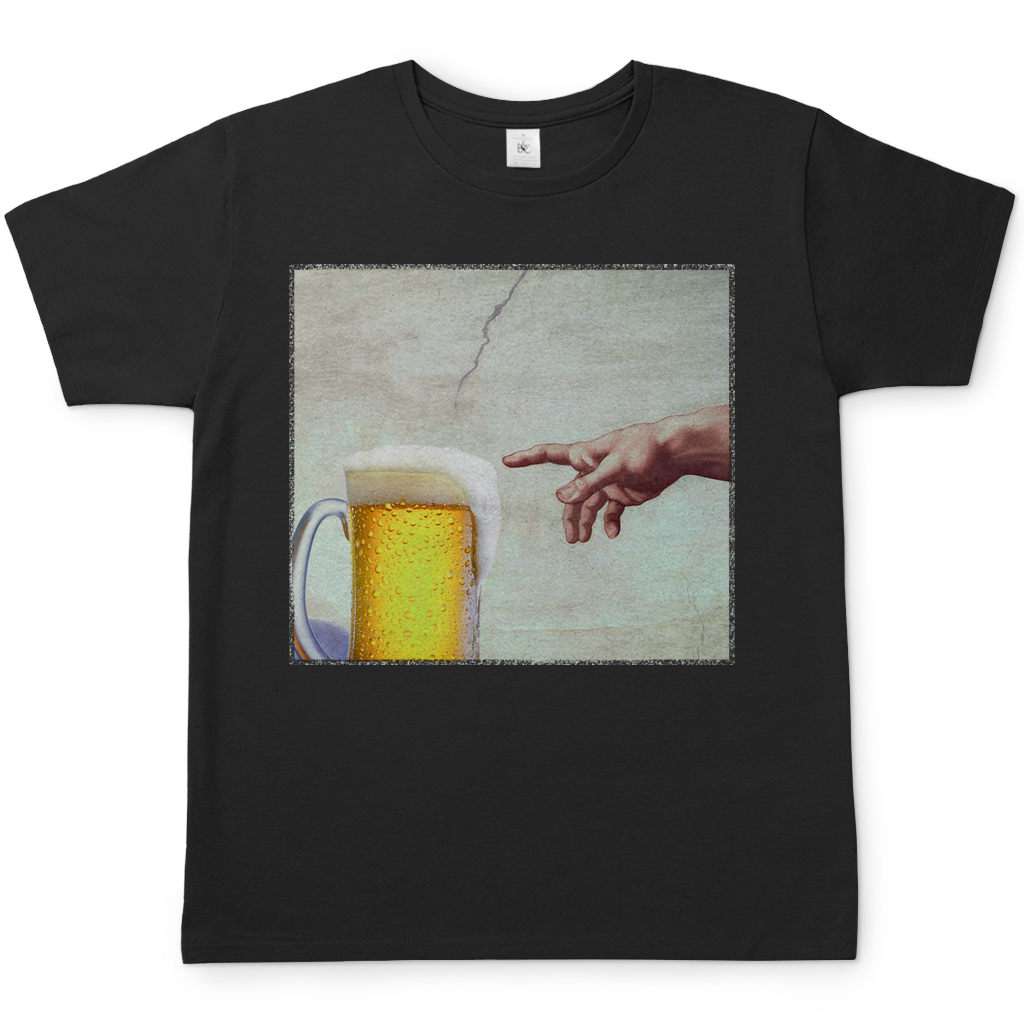 Gottes Hand mit Bier - Herren Shirt Black