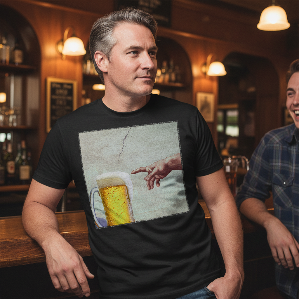 Gottes Hand mit Bier - Herren Shirt
