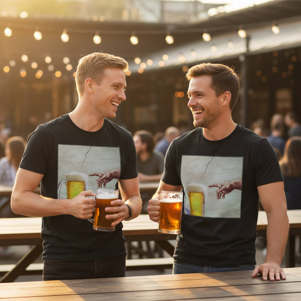 Gottes Hand mit Bier - Herren Shirt