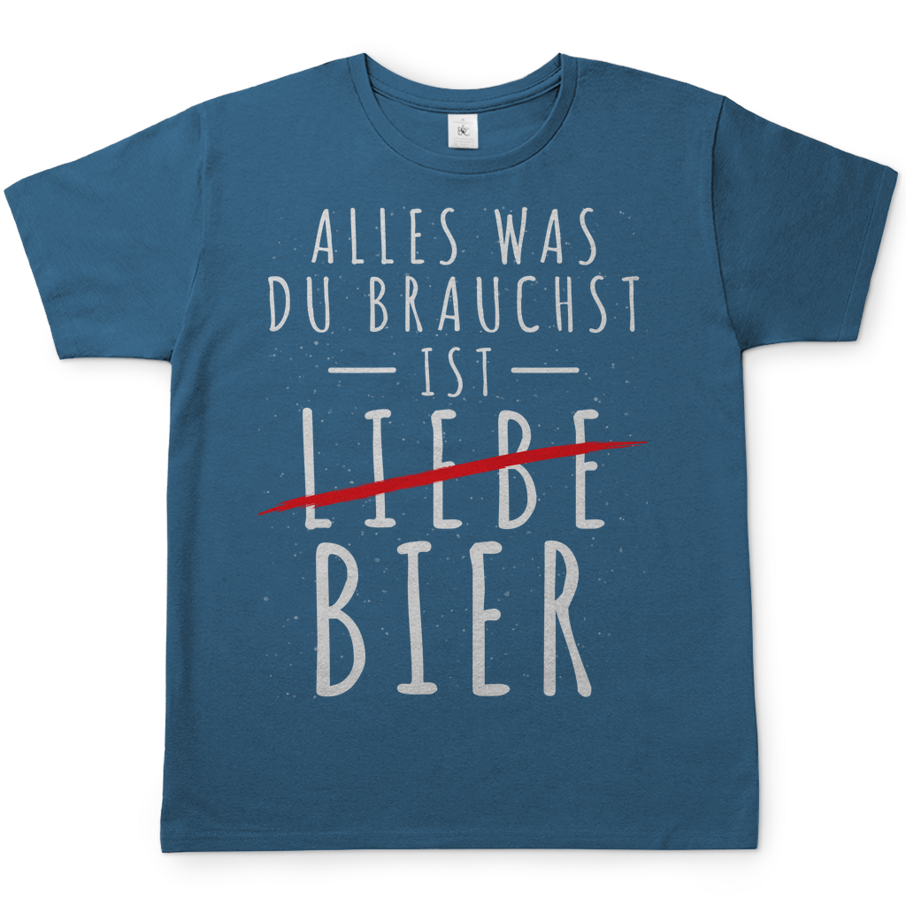 Alles was du brauchst ist Bier - Herren Shirt Stone Blue