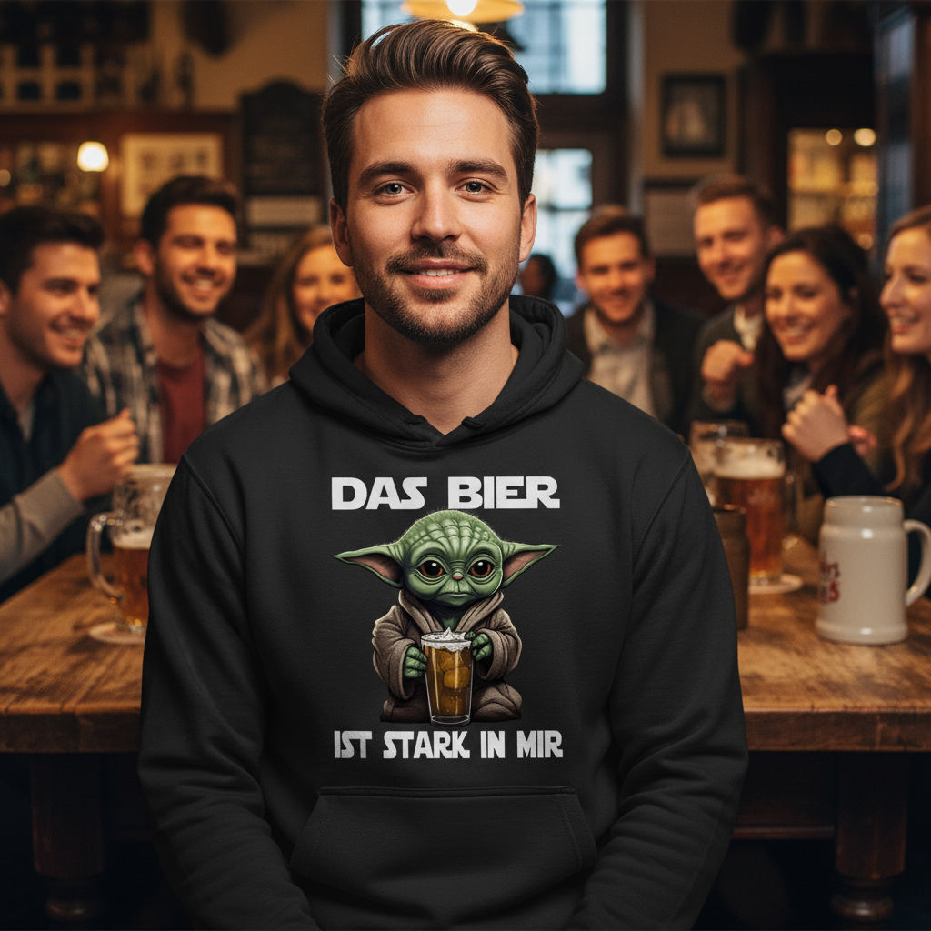 Das Bier ist stark in mir - Baby Yoda Grogu - Unisex Hoodie