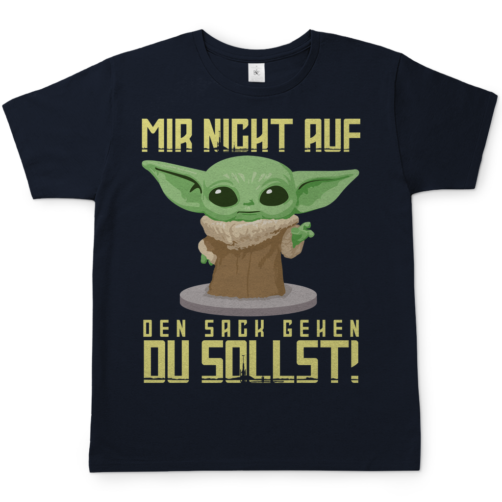 Mir nicht auf den Sack gehen du sollst Baby Yoda Grogu - Herren Shirt Navy