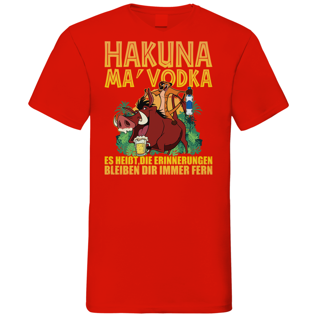 Hakuna Ma Vodka Timon und Pumbaa - Herren V-Neck Shirt Red