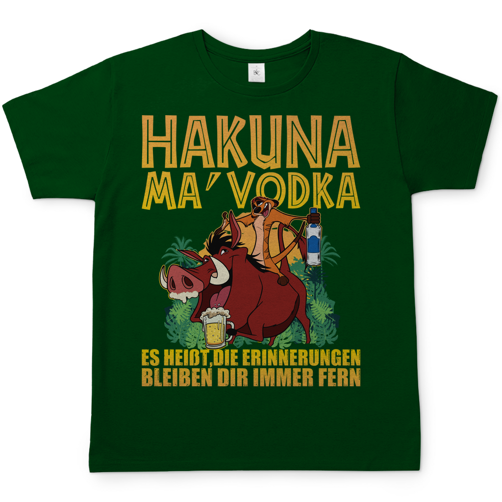 Hakuna Ma Vodka Timon und Pumbaa - Herren Shirt Bottle Green