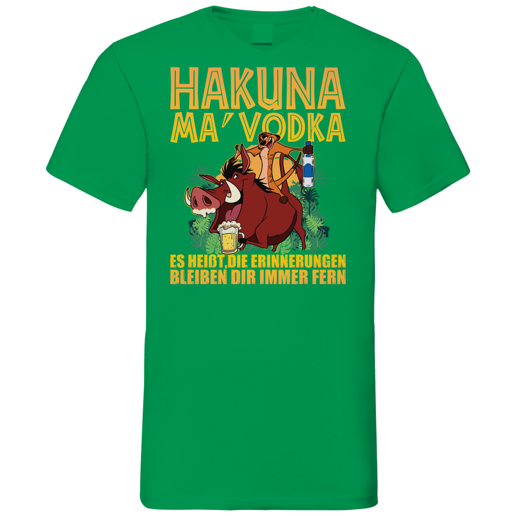 Hakuna Ma Vodka Timon und Pumbaa - Herren V-Neck Shirt Kelly Green