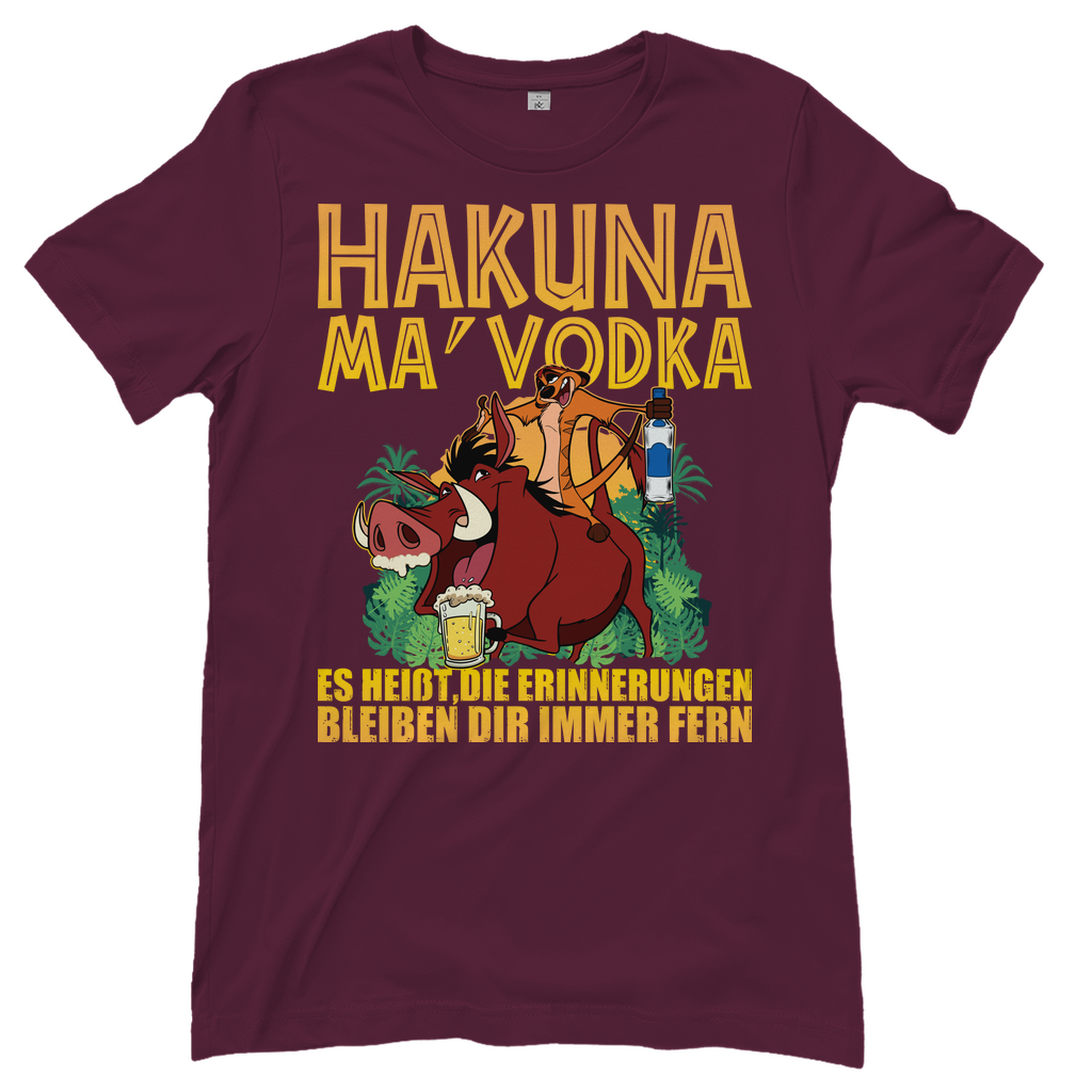 Hakuna Ma Vodka Timon und Pumbaa - Damenshirt Burgundy