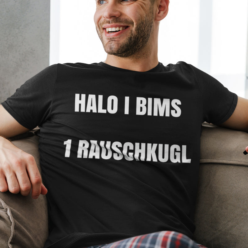 Herren Bio T-Shirt Halo I Bims 1 Rauschkugl lustiger Meme Spruch Party-Shirt