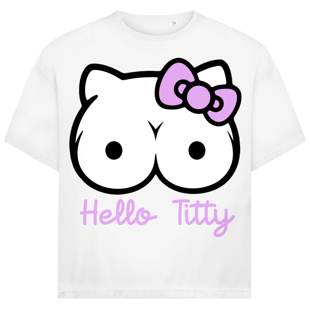 Hello Kitty Titty - Jack and Jones Oversize T-Shirt White