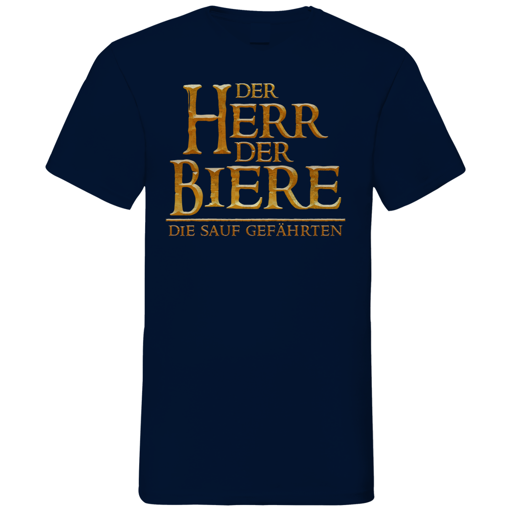 Der Herr der Biere die sauf Gefährten HDR - Herren V-Neck Shirt Navy