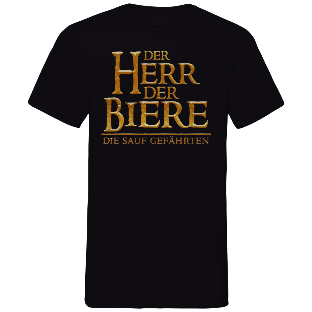 Der Herr der Biere die sauf Gefährten HDR - Herren V-Neck Shirt Black