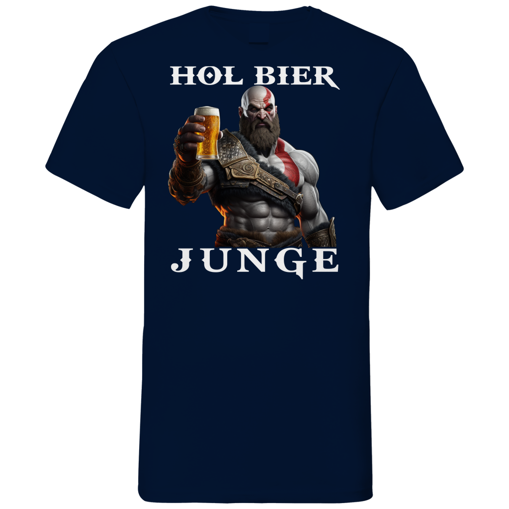 Kratos God of War hol Bier Junge - Herren V-Neck Shirt Navy