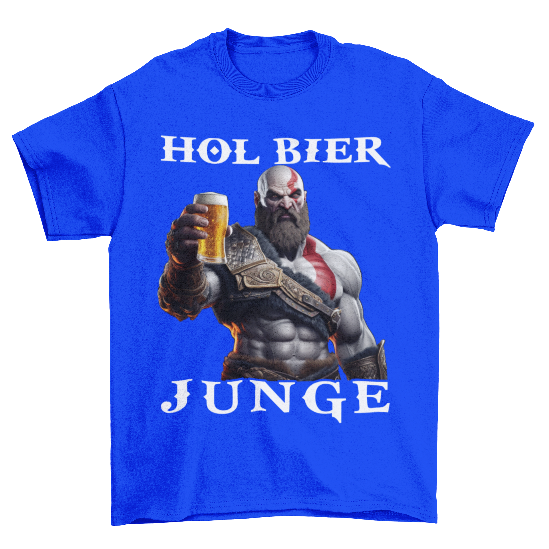 Kratos God of War hol Bier Junge - Herren Shirt Royal Blue