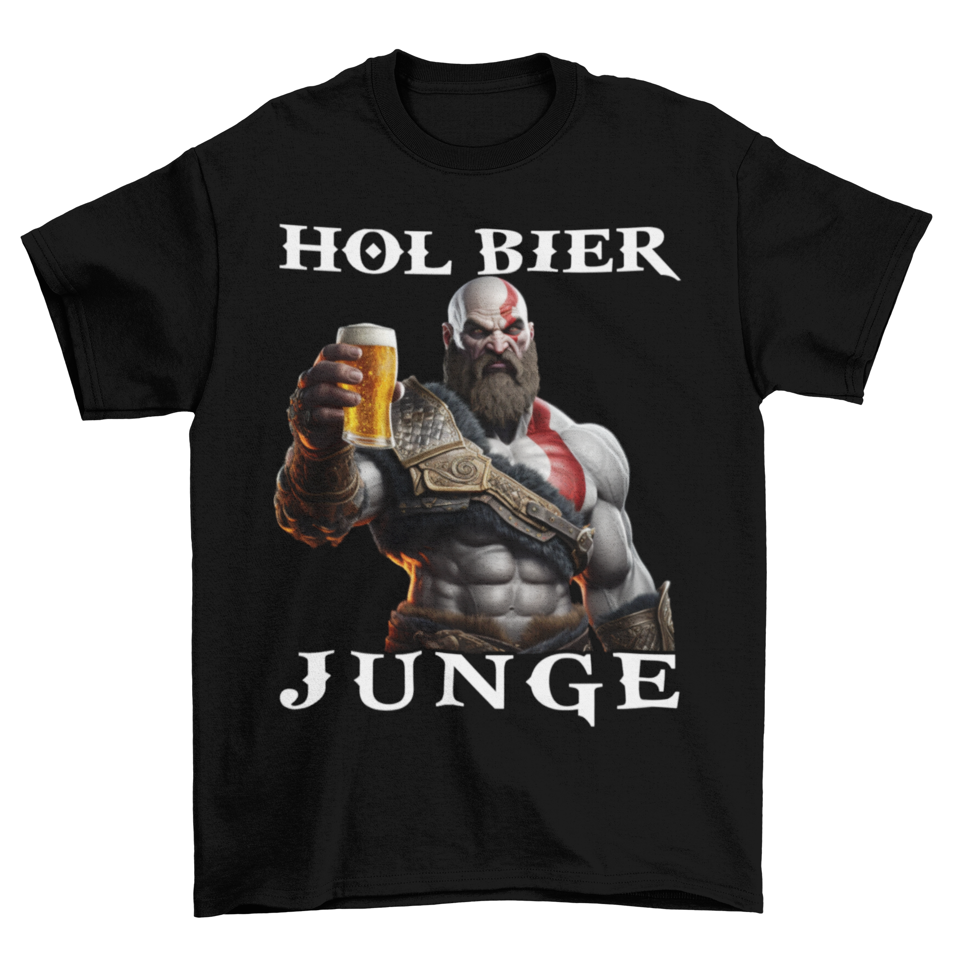 Kratos God of War hol Bier Junge - Herren Shirt Black