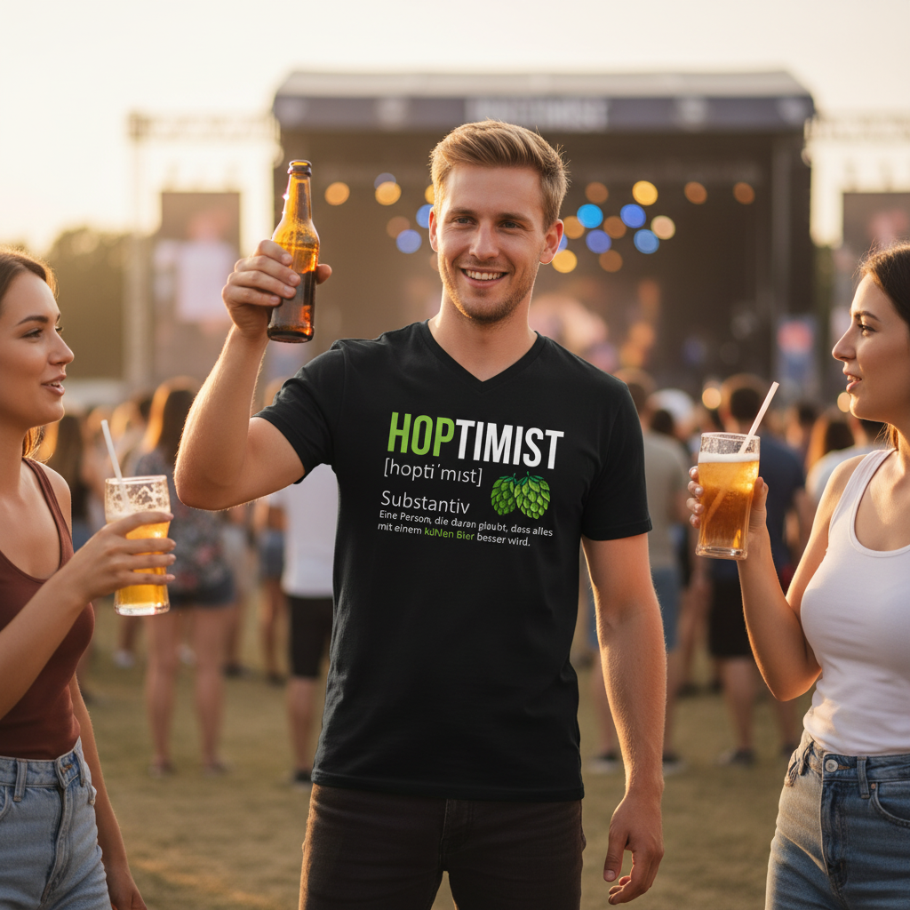 Hoptimist - Herren V-Neck Shirt