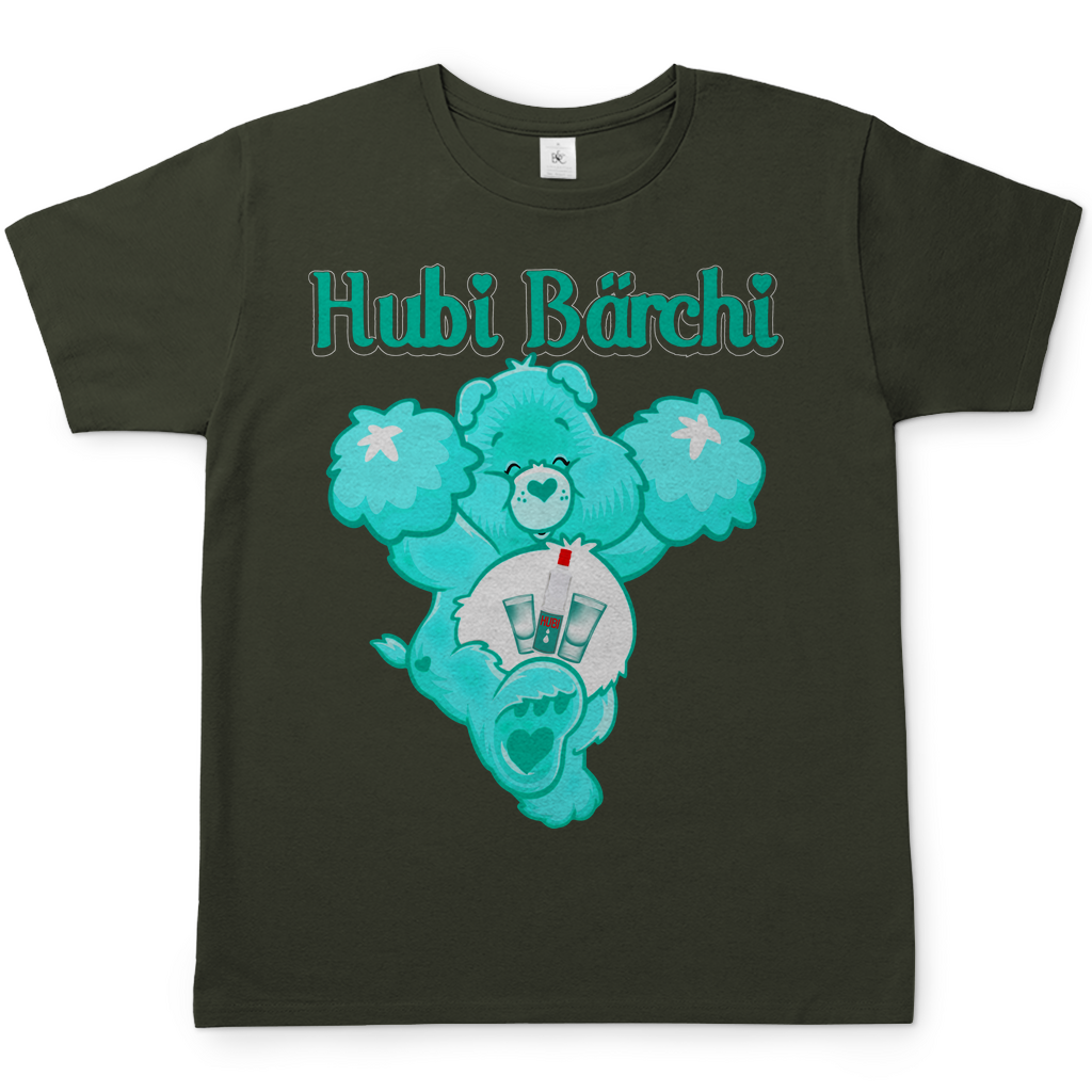 Glücksbärchi Alkohol Parodie Herren Shirt khaki Hubi Bärchi türkiser Bär Kräuterlikör Fan Design