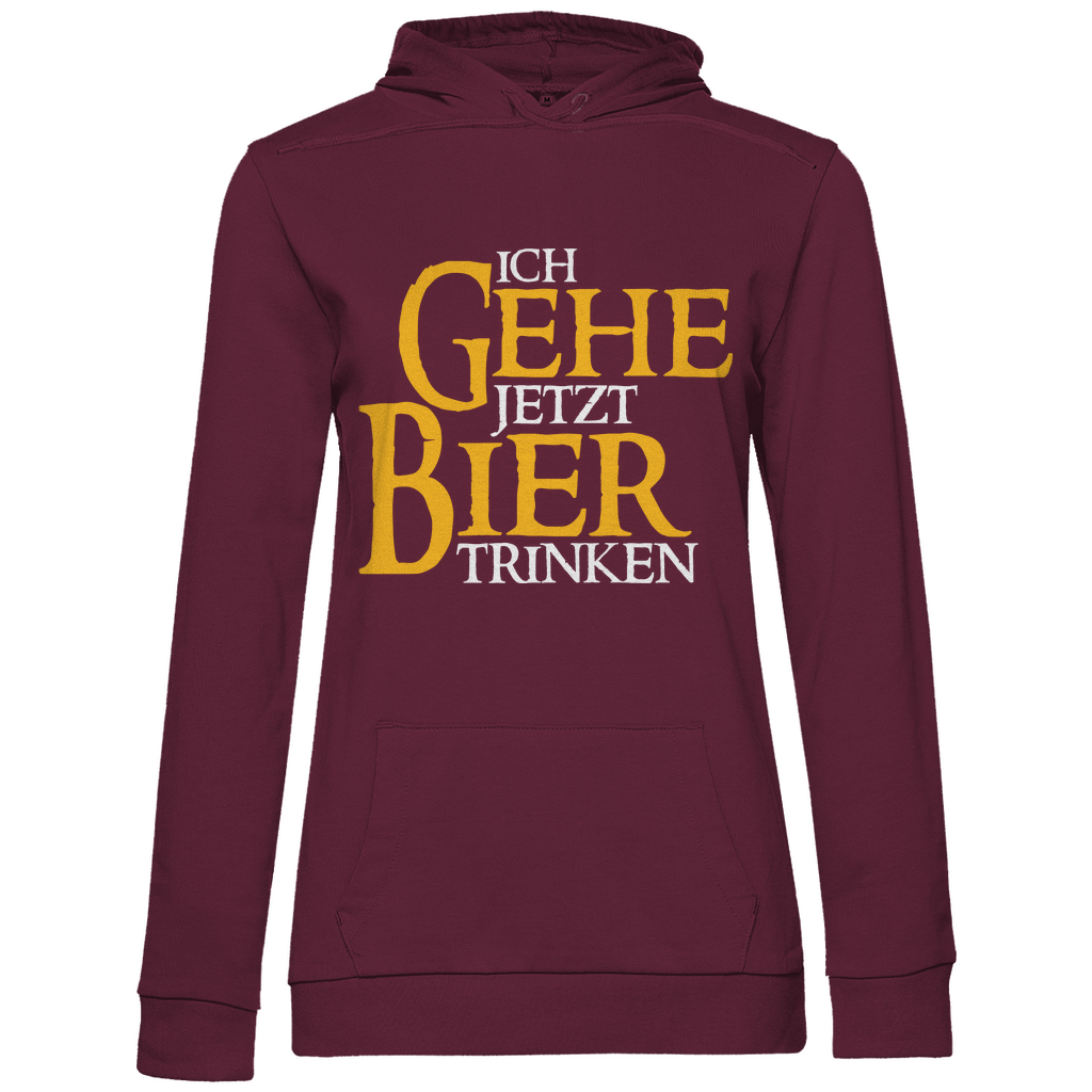 Ich gehe jetzt Bier trinken HDR - Beidseitiger Druck - Damen Hoodie Wine