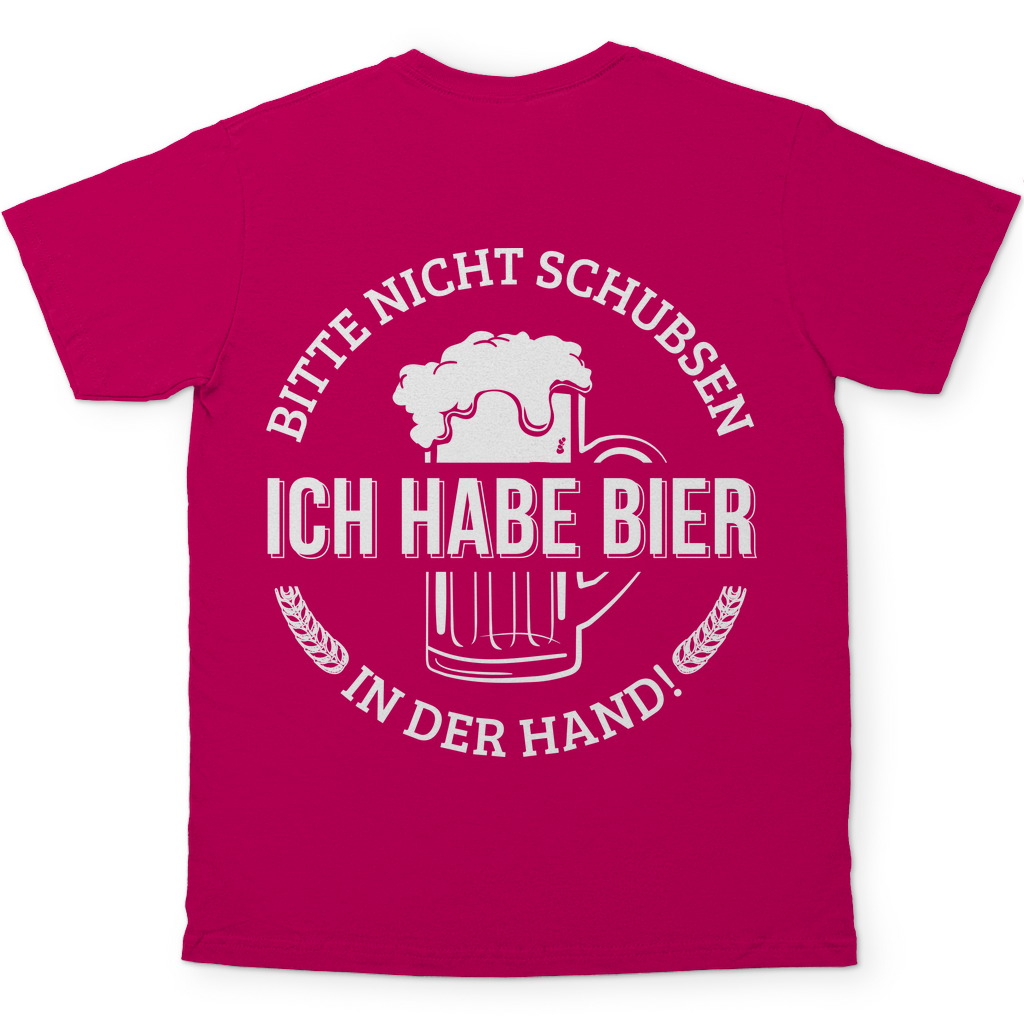 Bitte nicht schubsen ich habe Bier in der Hand - Herren Shirt Sorbet