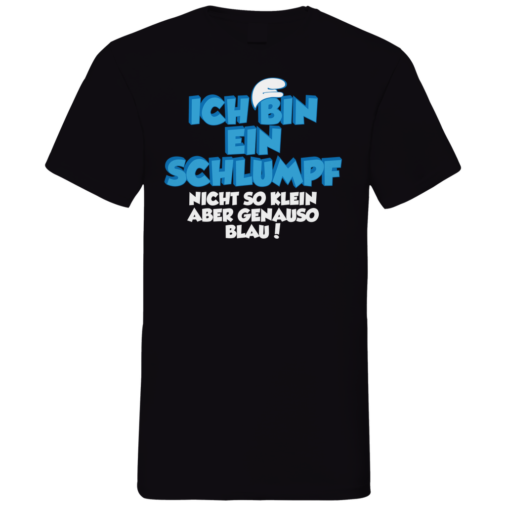 Ich bin ein Schlumpf nicht so klein aber genauso blau - Herren V-Neck Shirt Black
