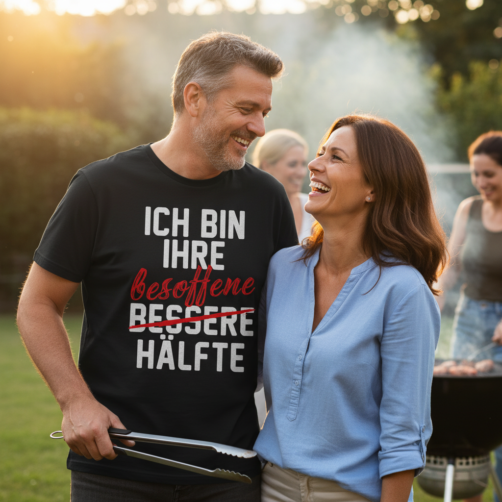 Ich bin ihre besoffene Hälfte - Herren Shirt