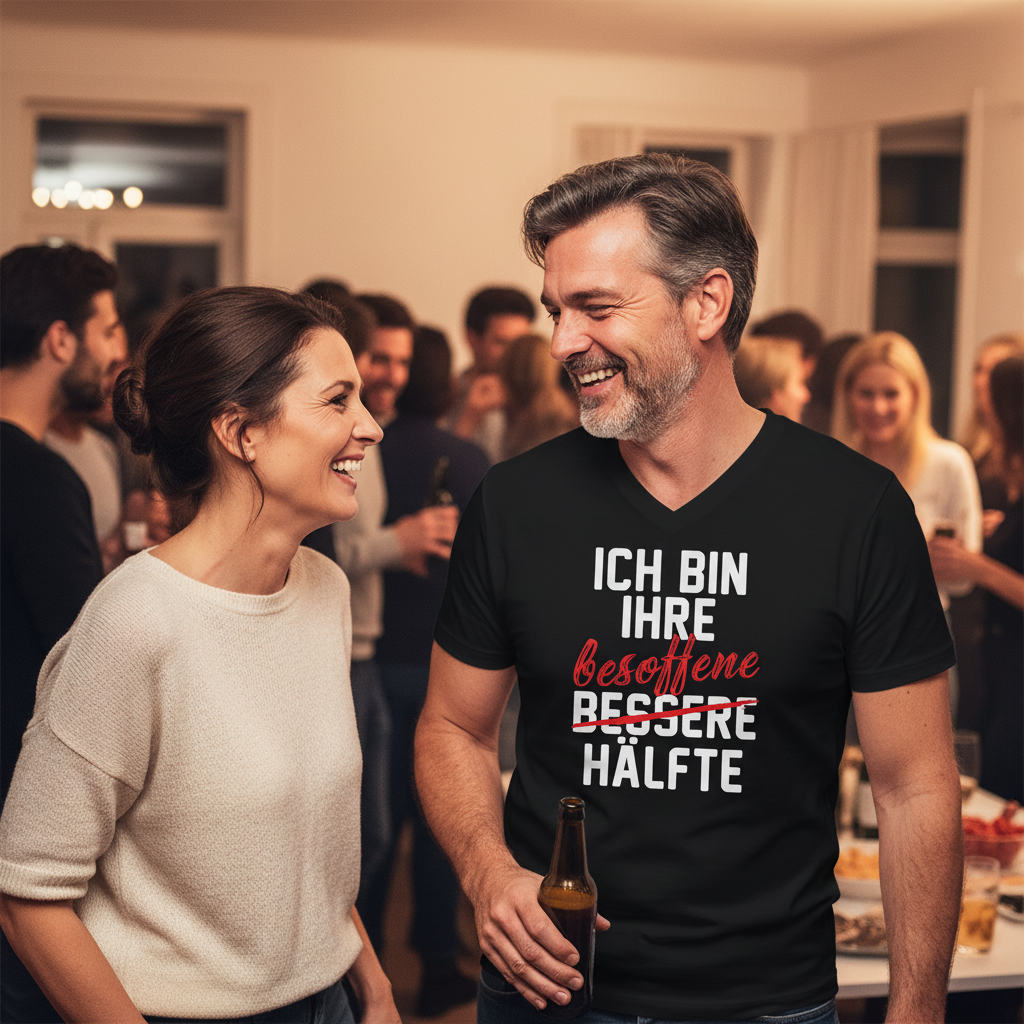 Ich bin ihre besoffene Hälfte - Herren V-Neck Shirt