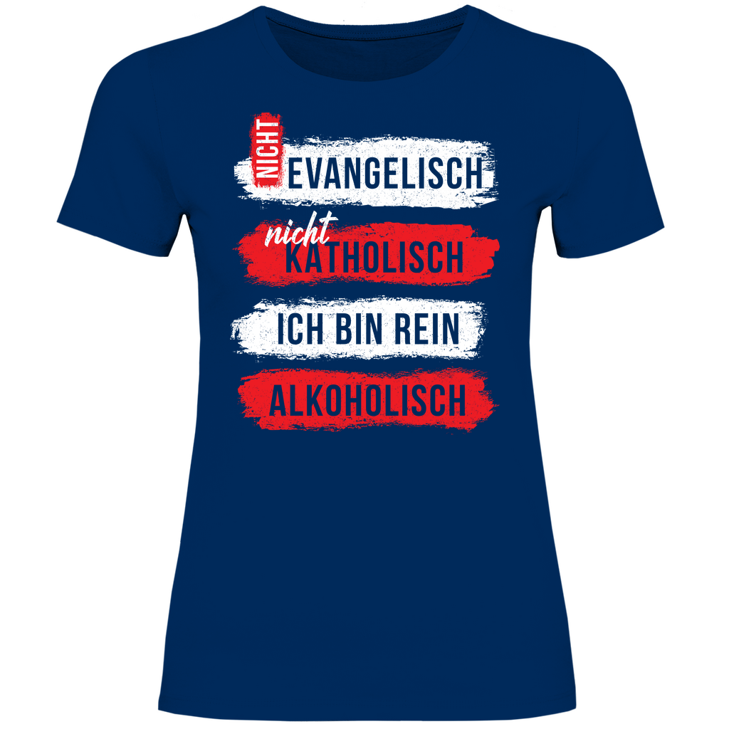 Ich bin rein Alkoholisch - Damenshirt Navy