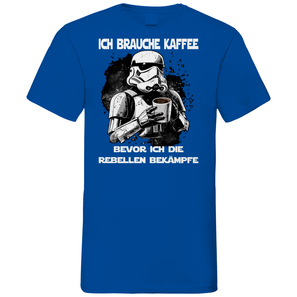 Ich brauche Kaffee - Stormtrooper - Herren V-Neck Shirt Royal Blue