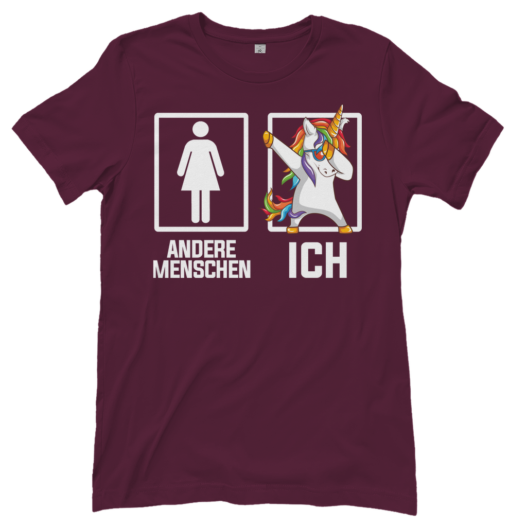 Andere Menschen Ich Einhorn - Damenshirt Burgundy