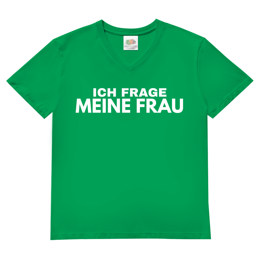 Ich frage meine Frau - Herren V-Neck T-Shirt Kelly Green