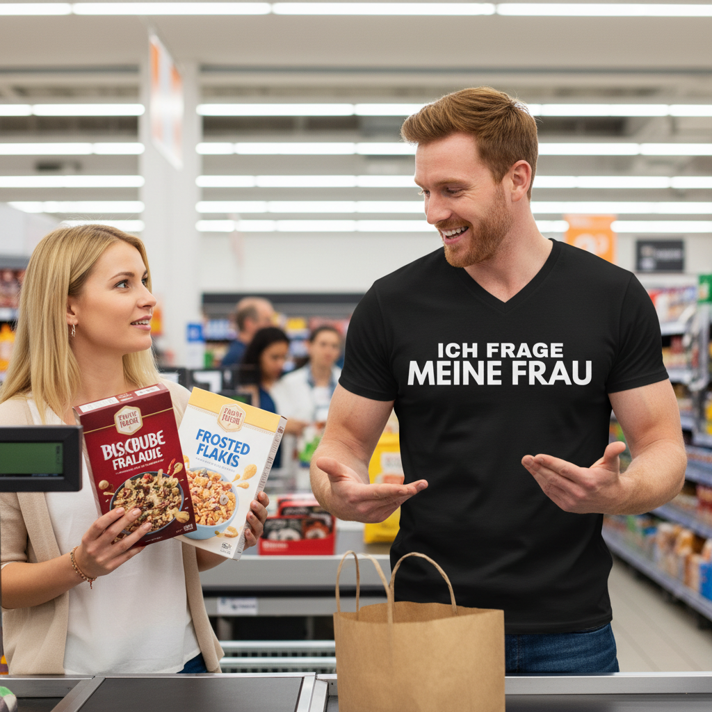 Ich frage meine Frau - Herren V-Neck T-Shirt