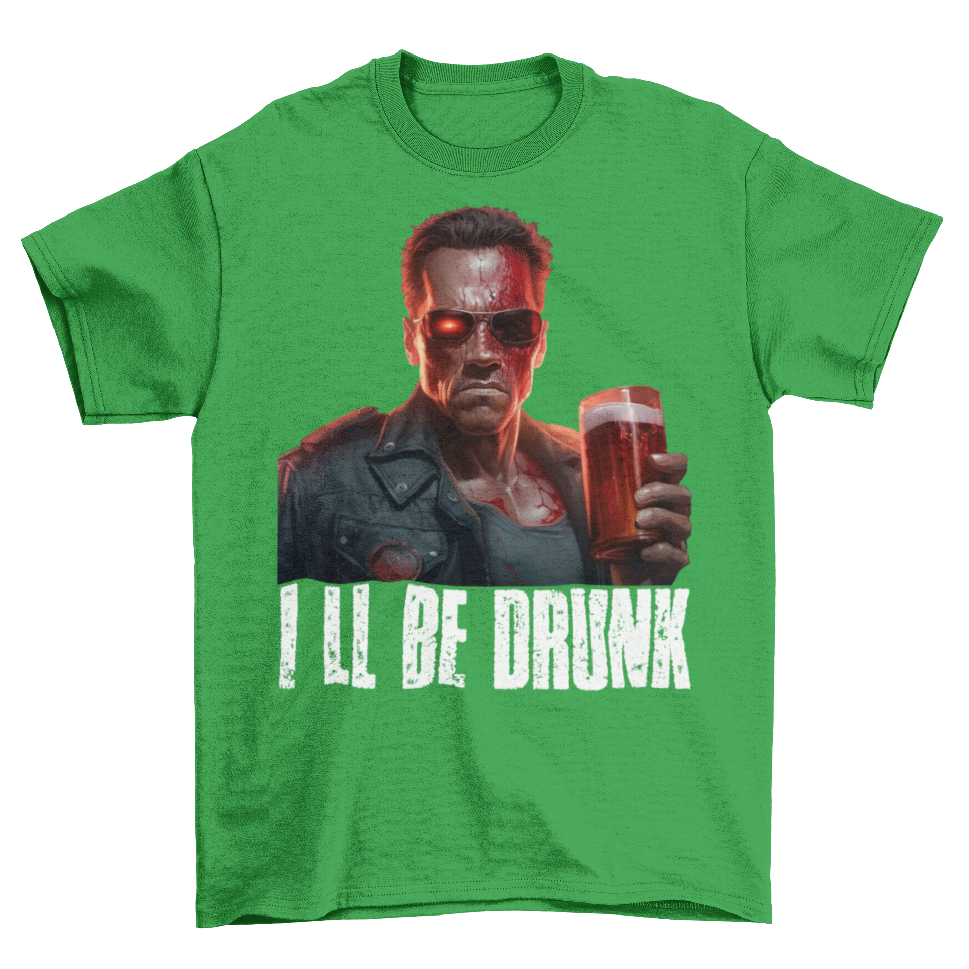 Terminator Ill be Drunk - Herren Shirt Kelly Green