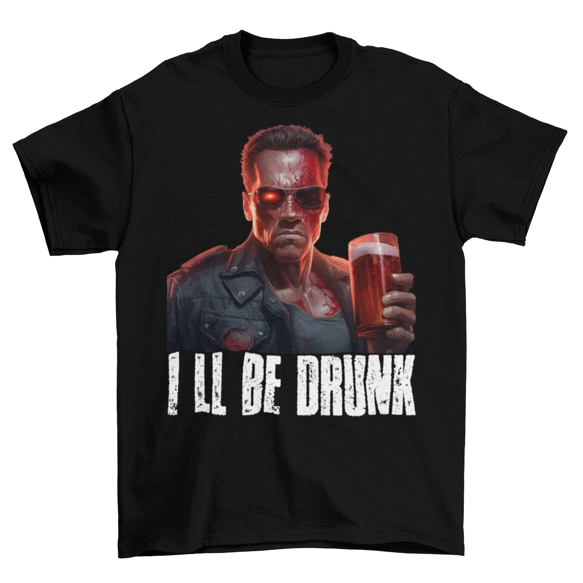 Terminator Ill be Drunk - Herren Shirt Black