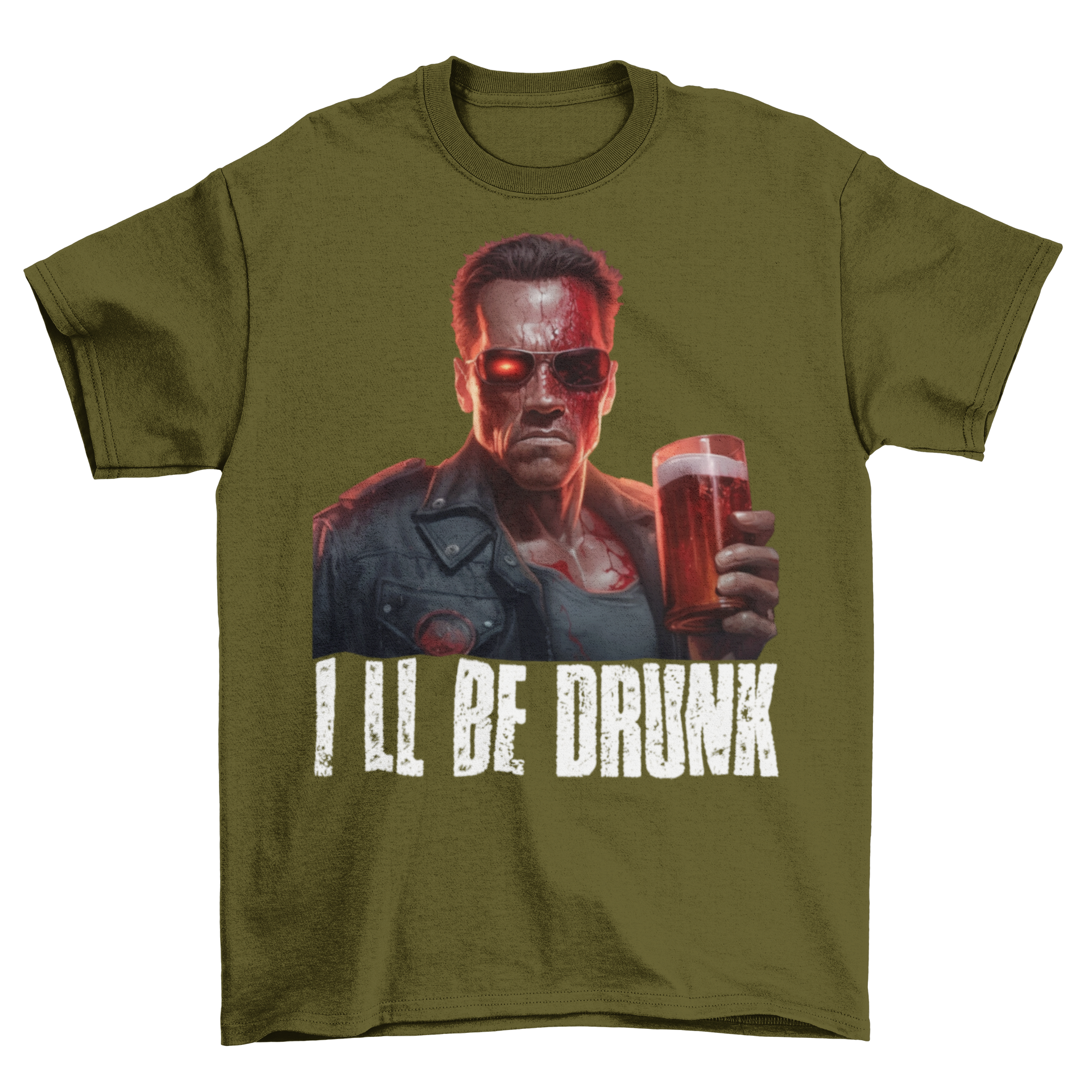 Terminator Ill be Drunk - Herren Shirt Urban Khaki