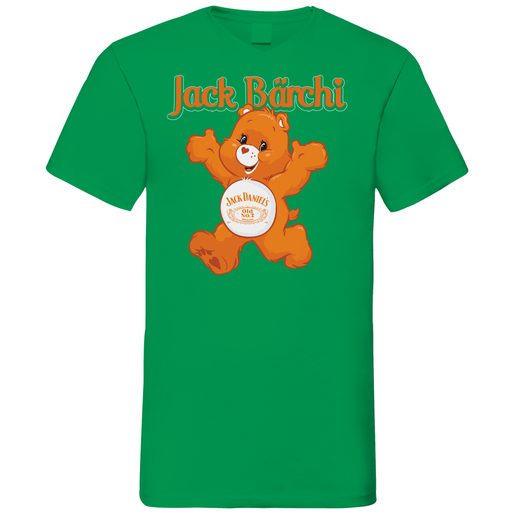 Jack Bärchi - Glücksbärchi - Herren V-Neck Shirt Kelly Green