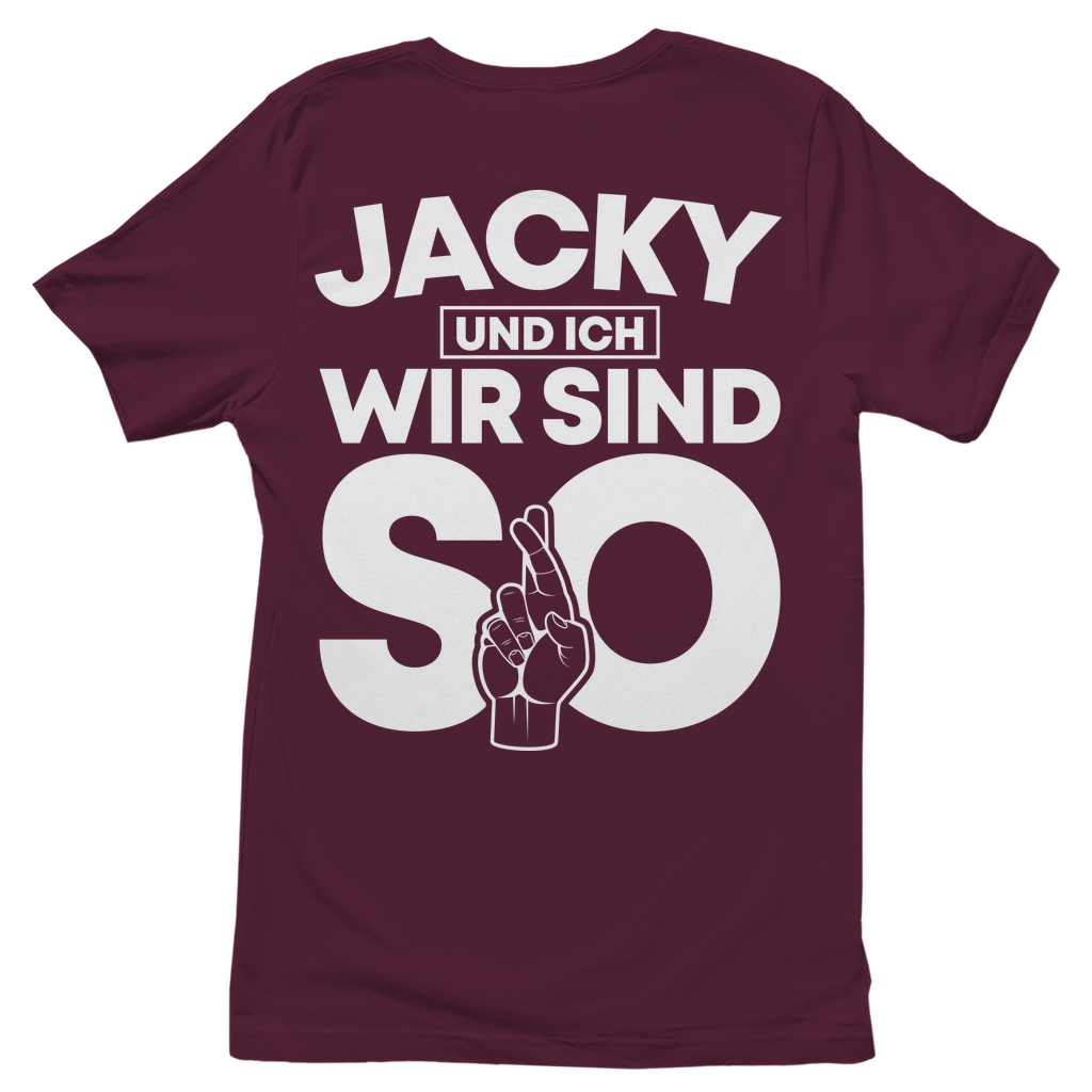 Jacky und ich wir sind so Jack Daniels - Damenshirt Burgundy