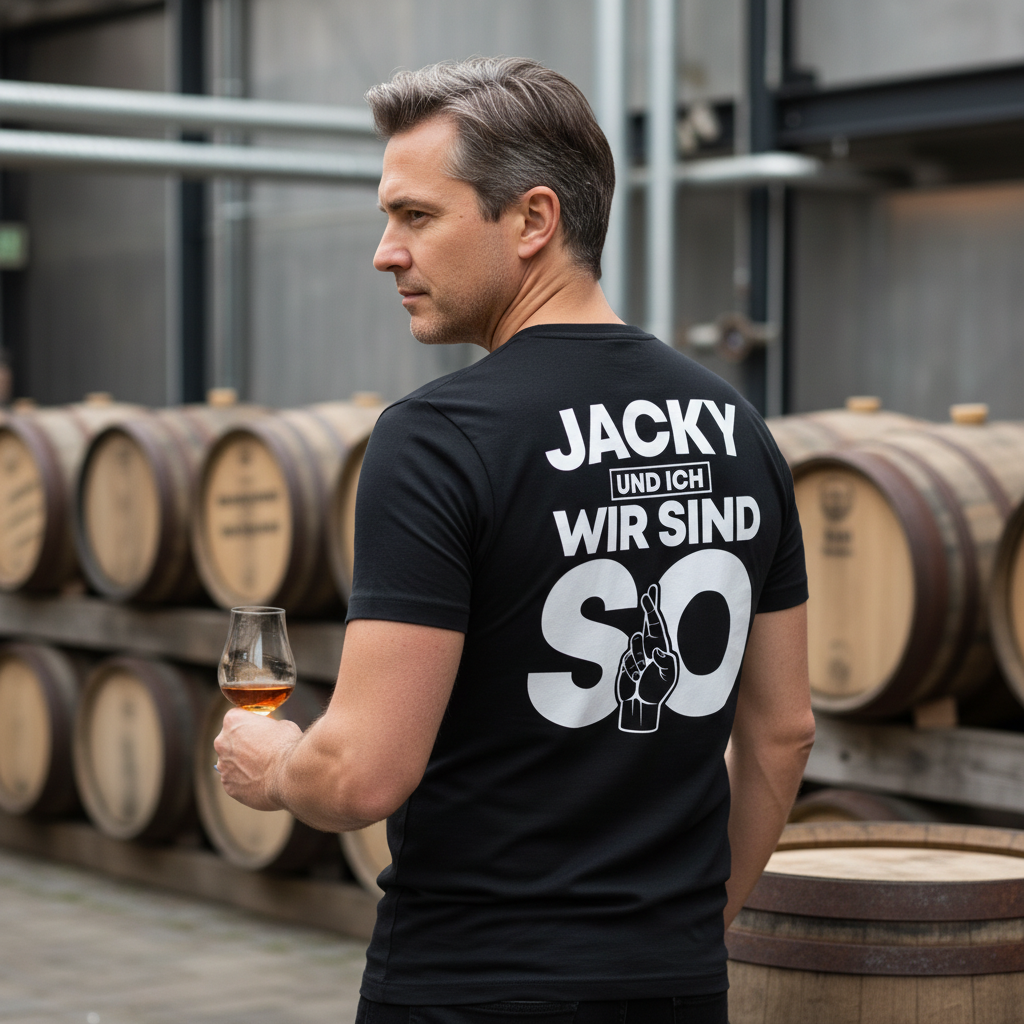 Jacky und ich wir sind so Jack Daniels - Herren V-Neck Shirt
